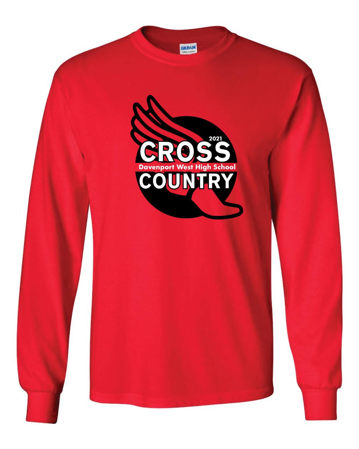 Davenport West Cross Country - Red Long Sleeve T-Shirt