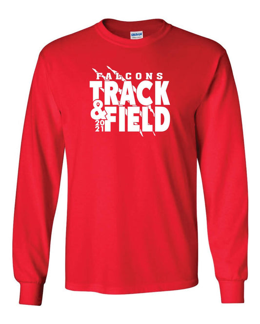 Davenport West Track & Field - Red Long Sleeve T-Shirt