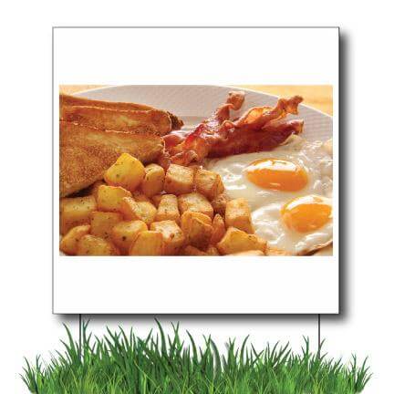 2'x2' Diner Restaurant Yard Sign with White Background