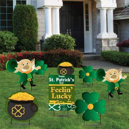 Feelin' Lucky Yard Decorations/ St. Patricks day Lawn Decorations