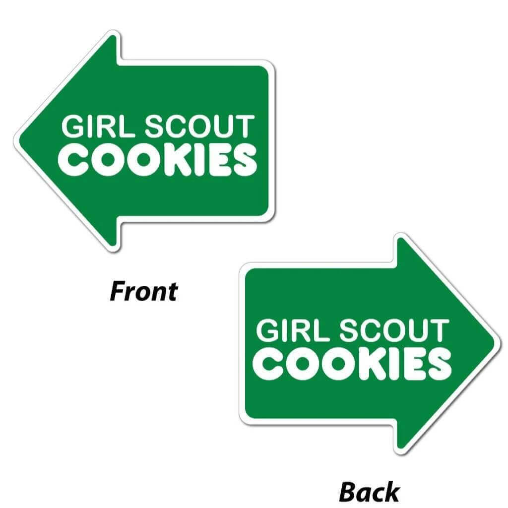 Girl Scout Cookie Arrow Shaped Yard Sign Front and Back