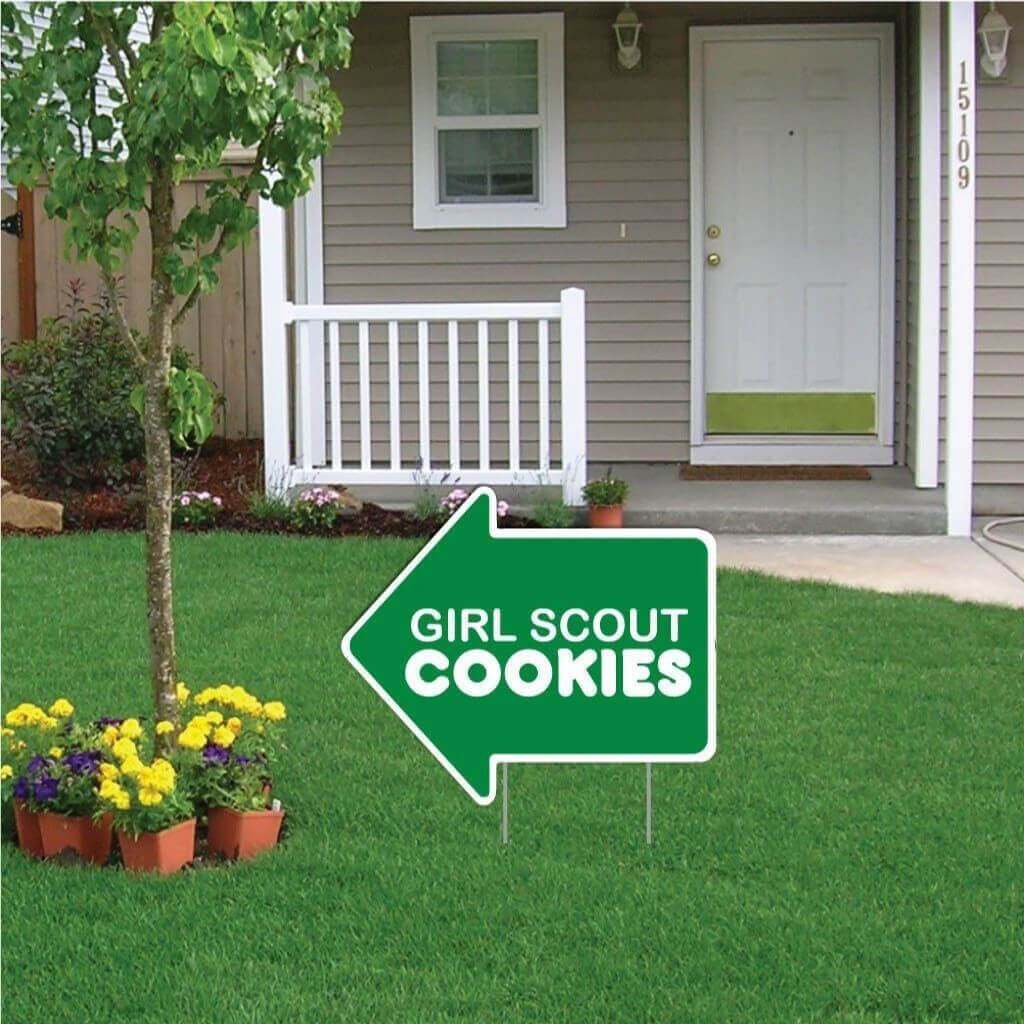 Girl Scout Cookie Arrow Shaped Yard Sign