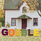 Gobble Thanksgiving Yard Letters 6 piece set with Short Stakes