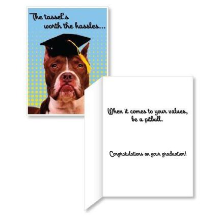 Graduation Pit Bull Card - 3' Standard Card