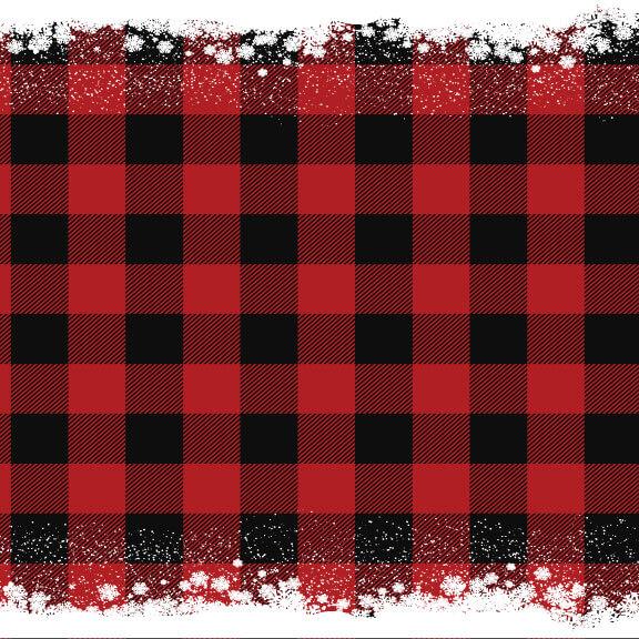 Buffalo Plaid with snowflakes banner pattern