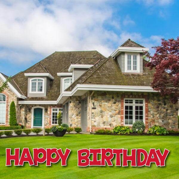red happy birthday yard card letters