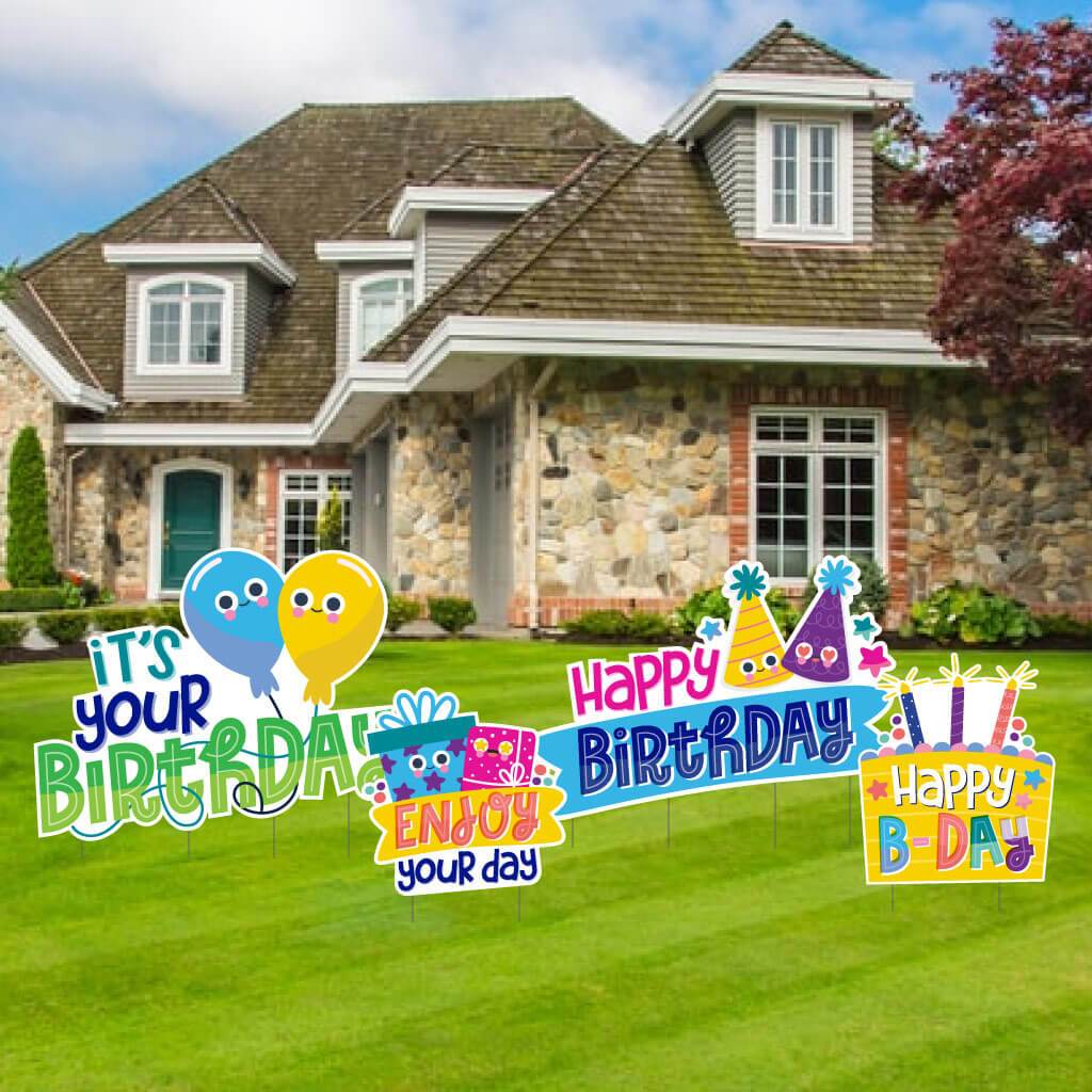 happy birthday yard sign flair