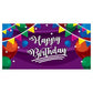 HAPPY BIRTHDAY BANNER - PURPLE BALLOONS WATERPROOF VINYL BANNER