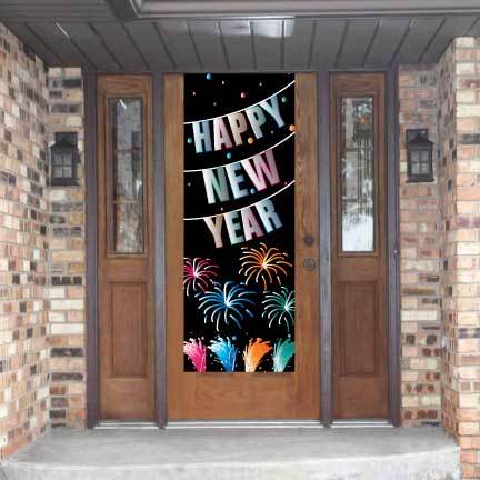Happy New Year Waterproof Vinyl Door Banner