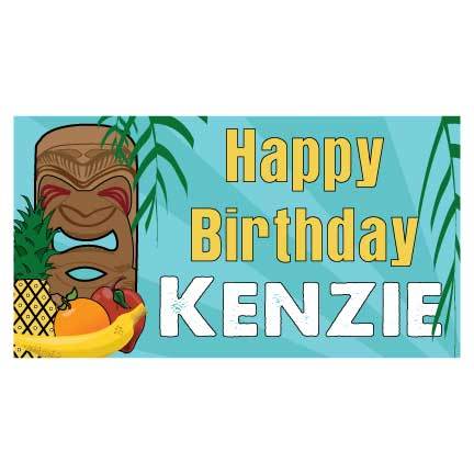 Custom Birthday Banner - Hawaiian Happy Birthday Waterproof Vinyl Banner