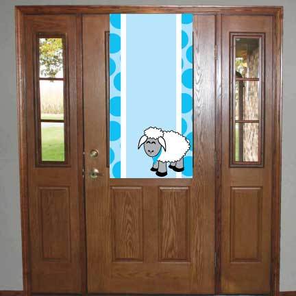 Baby shower Door Banner - Hello Little One Blue Door Banner