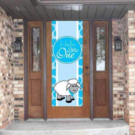 Baby shower Door Banner - Hello Little One Blue Door Banner