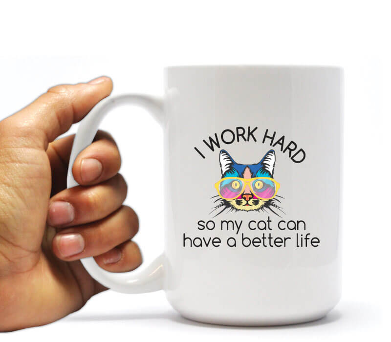 Funny Cat themed holiday gift coffee mug