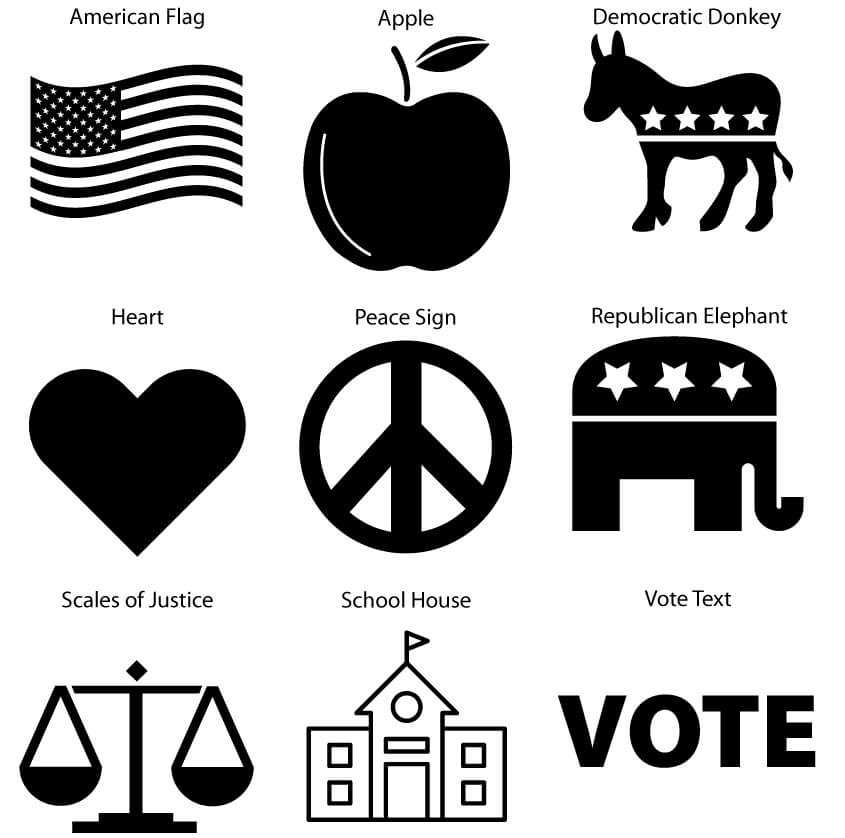 Political Symbols for yard signs