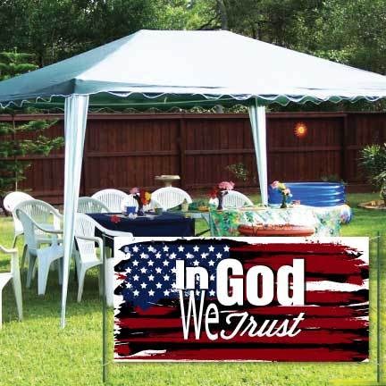 Veterans Day Banner- In God We Trust Waterproof Vinyl Banner