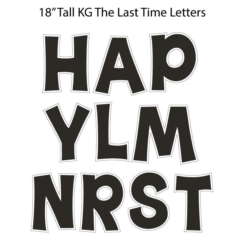 18" black yard letters