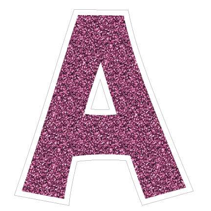 pink glitter vowel yard letters