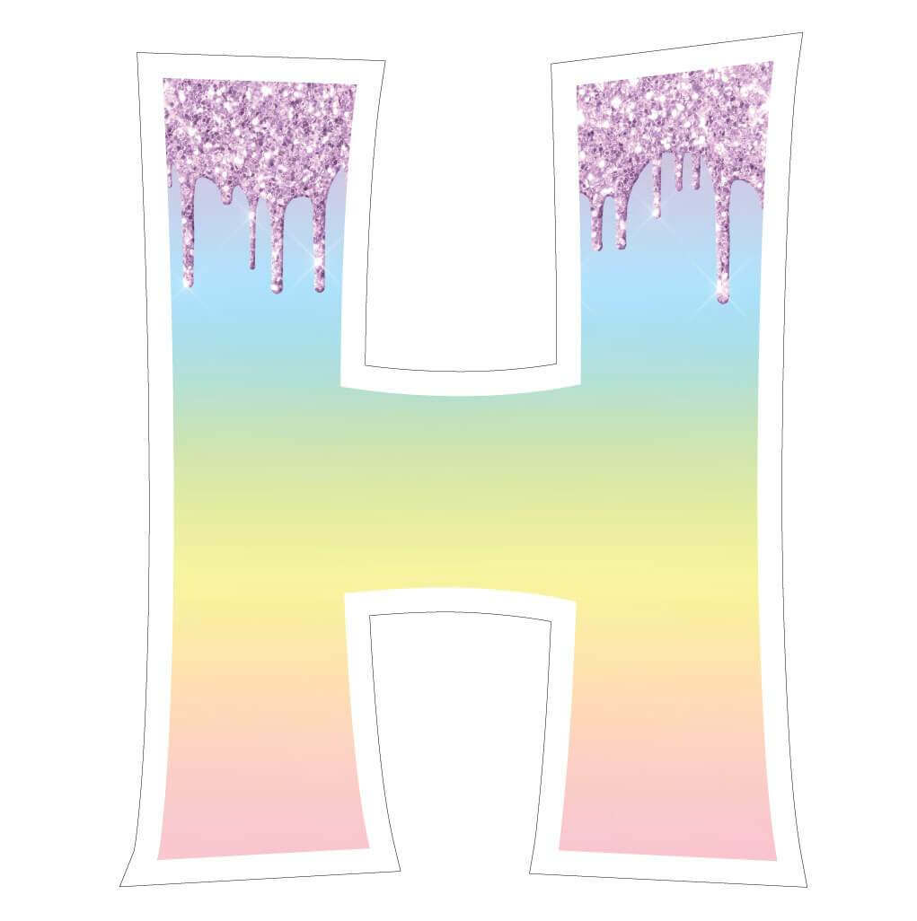 Dripping Glitter Ombre HBD yard sign letters
