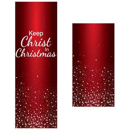 Keep Christ In Christmas Red SnowFall Door Banner