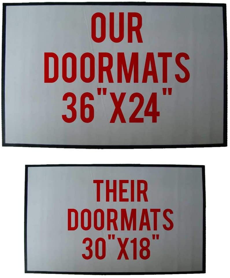 Our large custom doormats compared to the competition