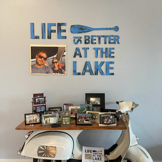 Life is Better on the Lake w/Custom Photo Decorative Wall Art