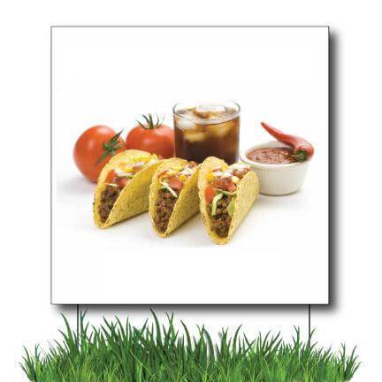 2'x2' Mexican Restaurant Design #2 Yard Sign with White Background