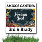 2'x2' Mexican Restaurant Design #3 Yard Sign with White Background