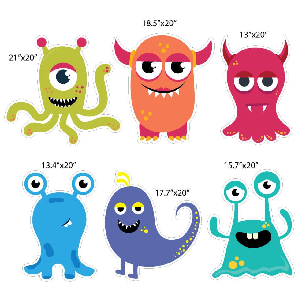 Cute monster yard sign flairs for yard greetings