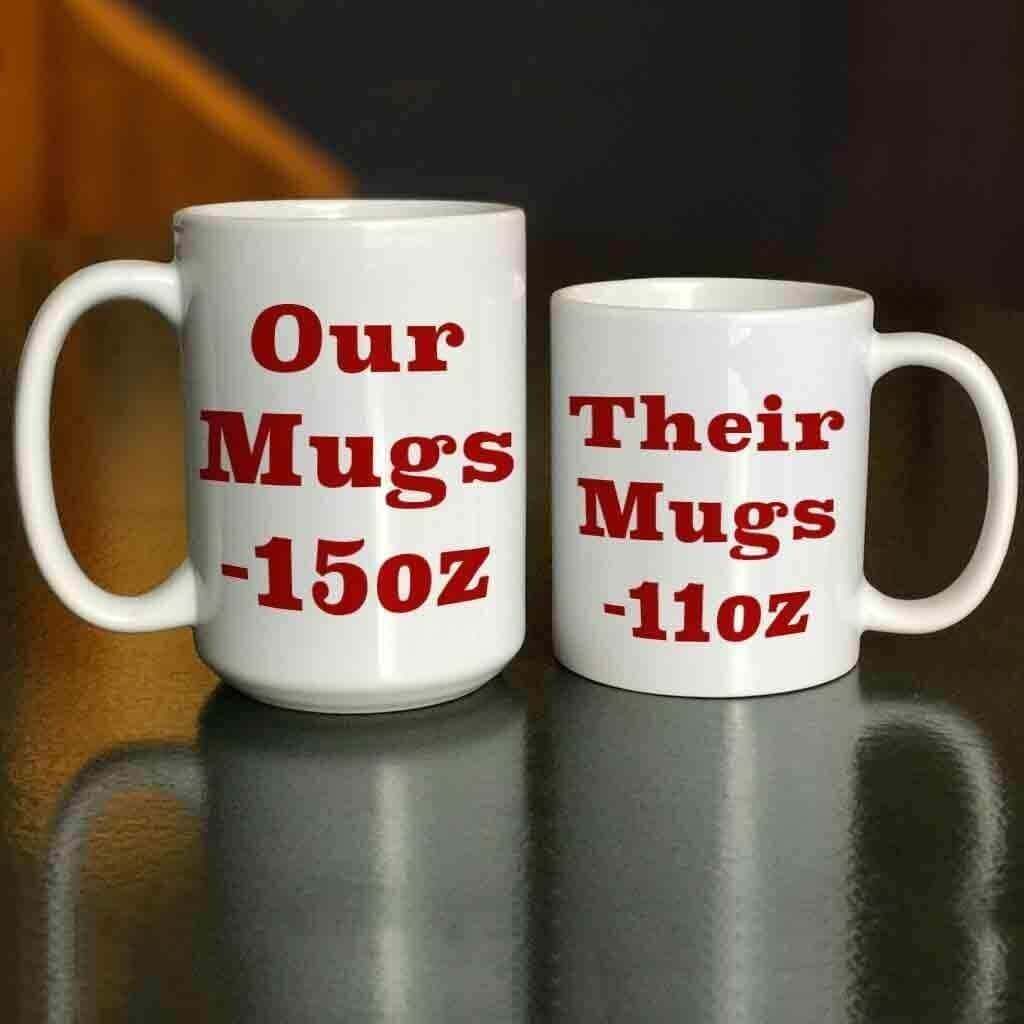 Large mugs compared to small mugs