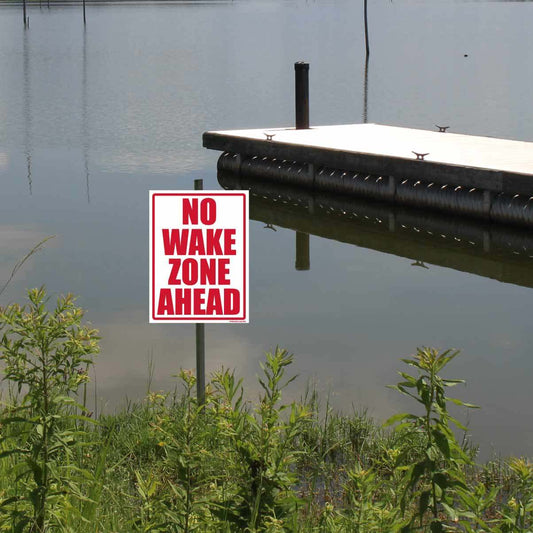 No Wake Zone Ahead Sign or Sticker