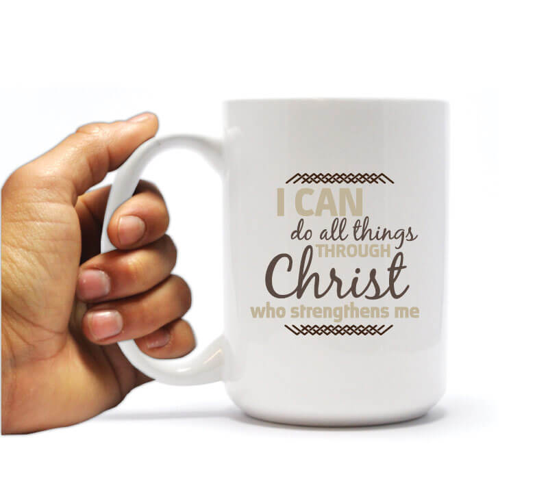 Phillipians 4:13 Bible Verse Coffee Mug Holiday Gift