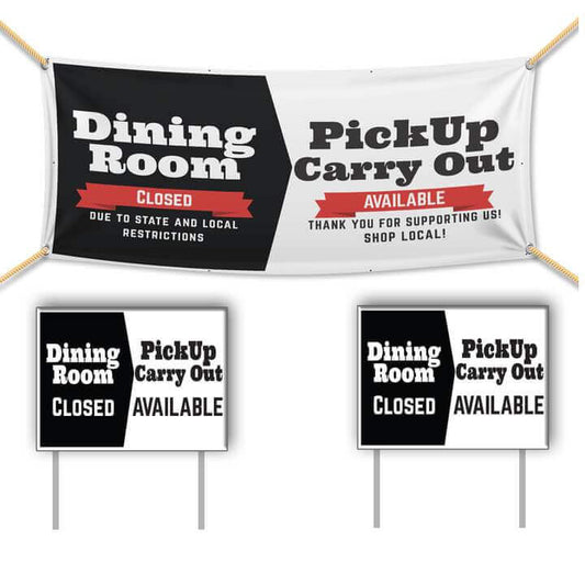 Pickup Carryout Open banner & sign