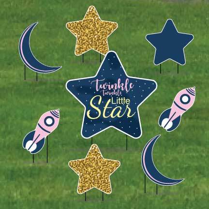 Pink Twinkle Twinkle Little Star Pathway Decorations