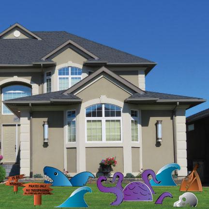 Pirate Party Shark Themed Yard Decorations