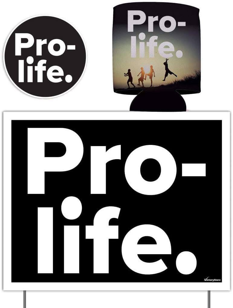 Pro Life Gift Pack - Yard Sign, Decal & Can Cooler - FREE SHIPPING