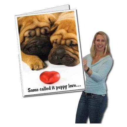 3' Stock Design Giant Anniversary Card 'Puppy Love' W/envelope