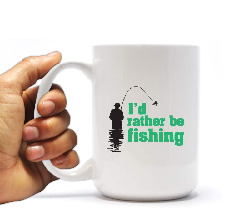 Fishing theme mug gift for fishermen