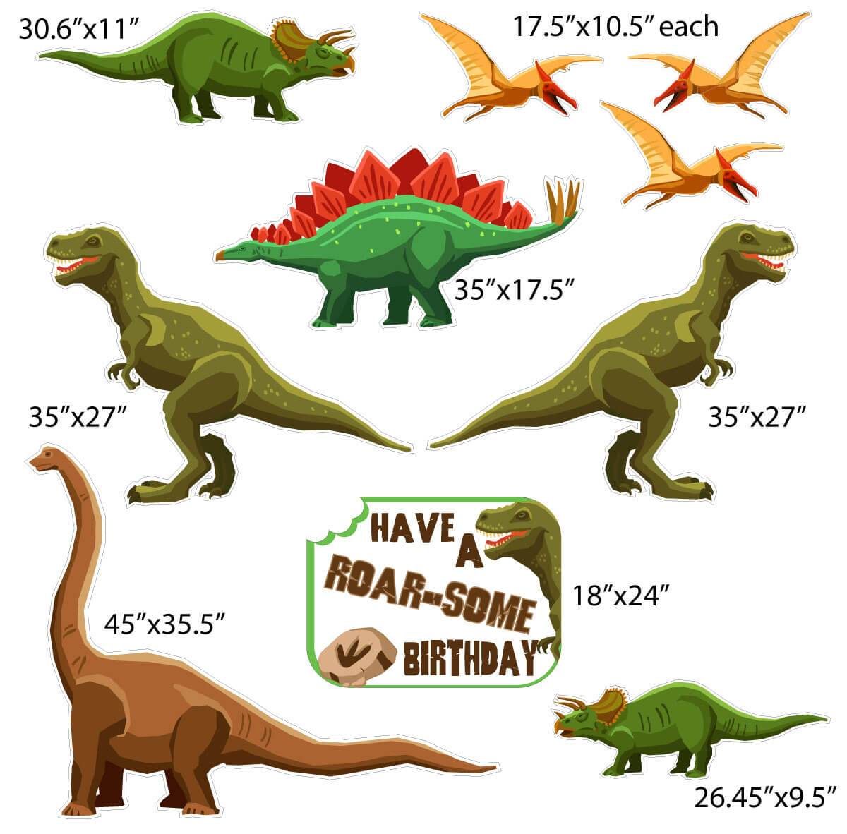 dinosaur birthday yard card decorations