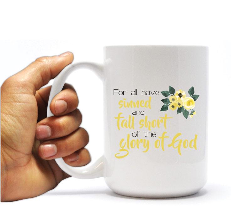 Romans 3:23 Bible Verse Coffee Mug Gift