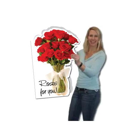 Mother's Day Roses Shaped Giant Card - Stock Design - Free Shipping