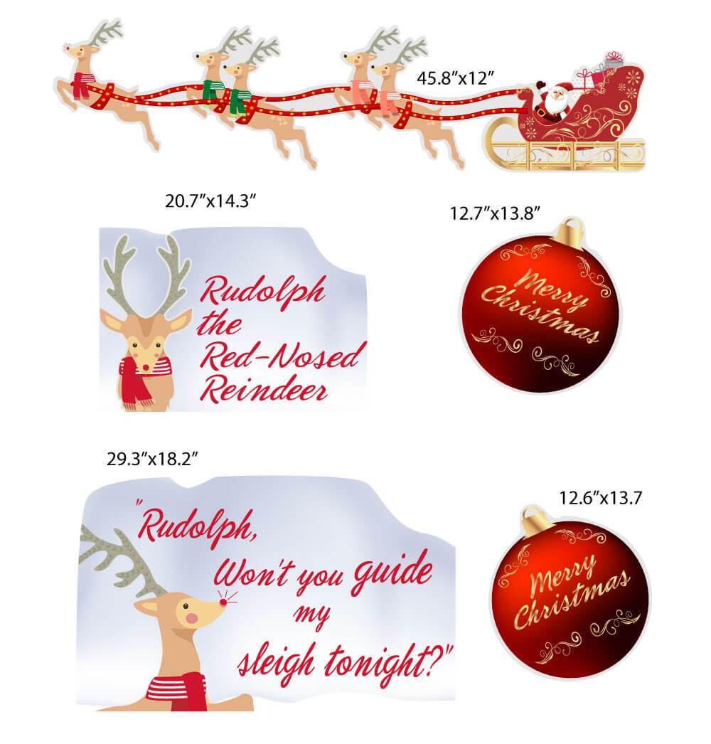 Rudolph the Red Nosed Reindeer yard card set