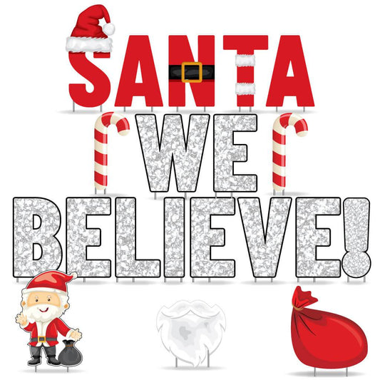 Santa We Believe! Christmas Yard Decorations FREE SHIPPING