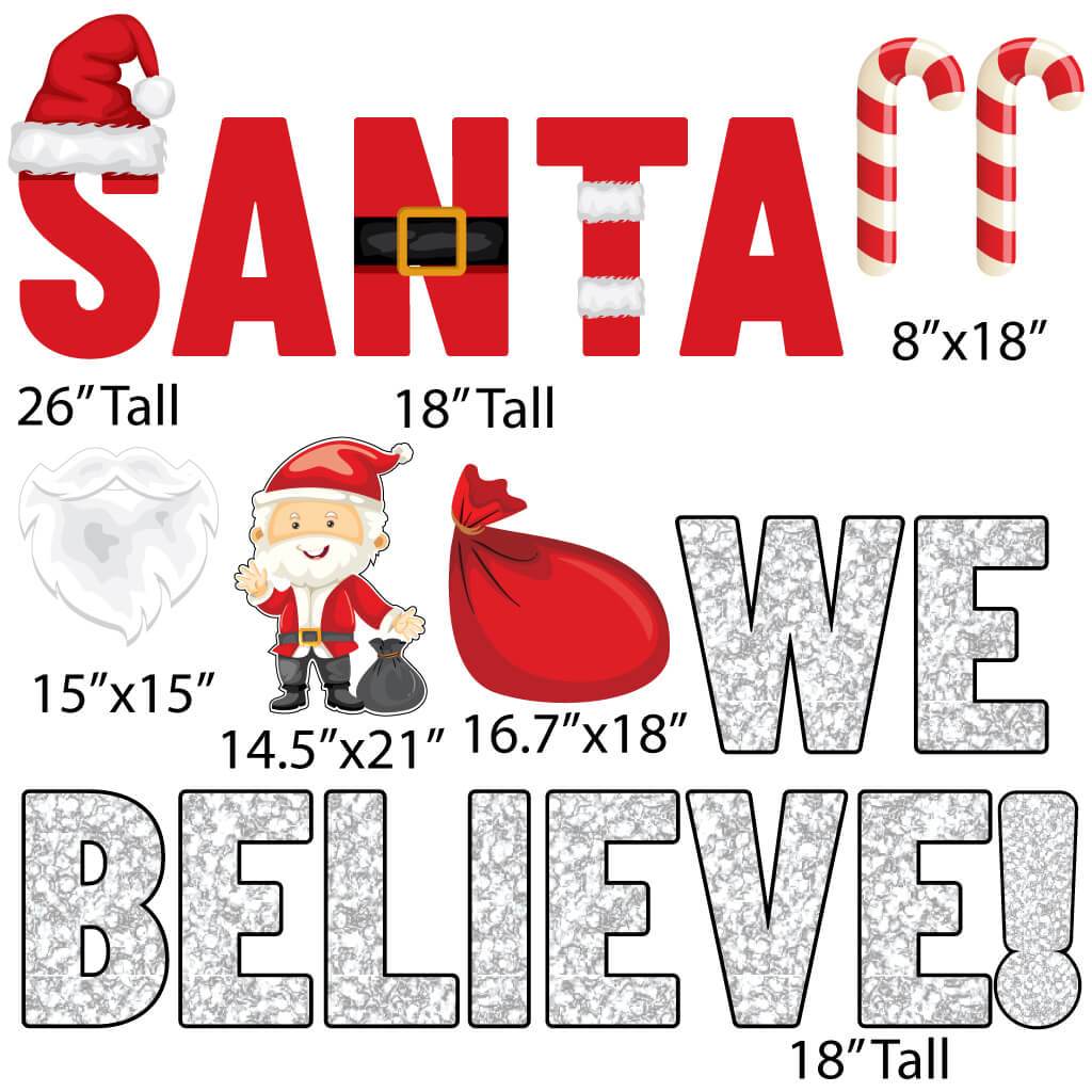 Santa We Believe! Christmas Yard Decorations FREE SHIPPING