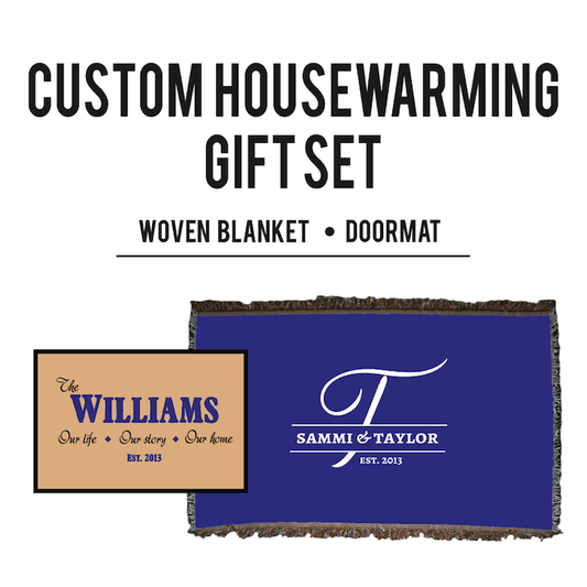 Custom Housewarming Blanket & Doormat Gift Set