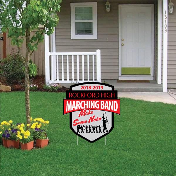 Marching Band 22" Shield Yard Sign with Banner