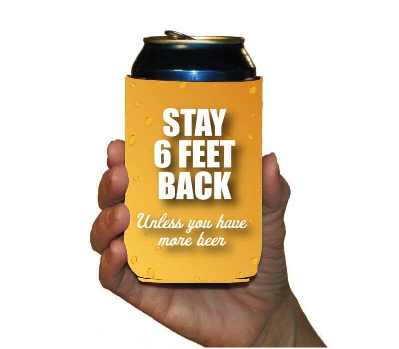 Social Distancing Stay Back 6 Feet Funny Can Cooler Gift Pack