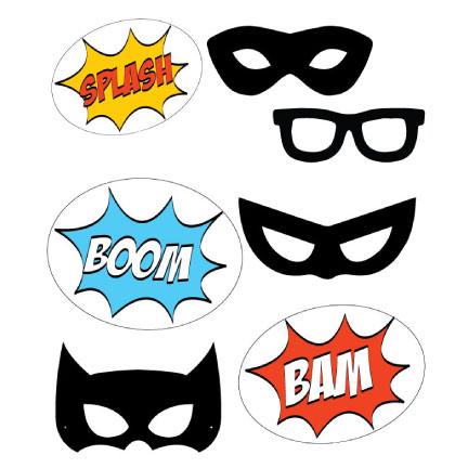 Superhero Birthday Theme Photo Booth Frame and Props - FREE SHIPPING