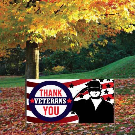 Veteran's Day Banner - Thank you Veterans Waterproof Vinyl Banner