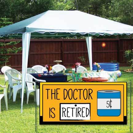 The Doctor is Retired Banner - Doctor Retirement Waterproof Vinyl Banner