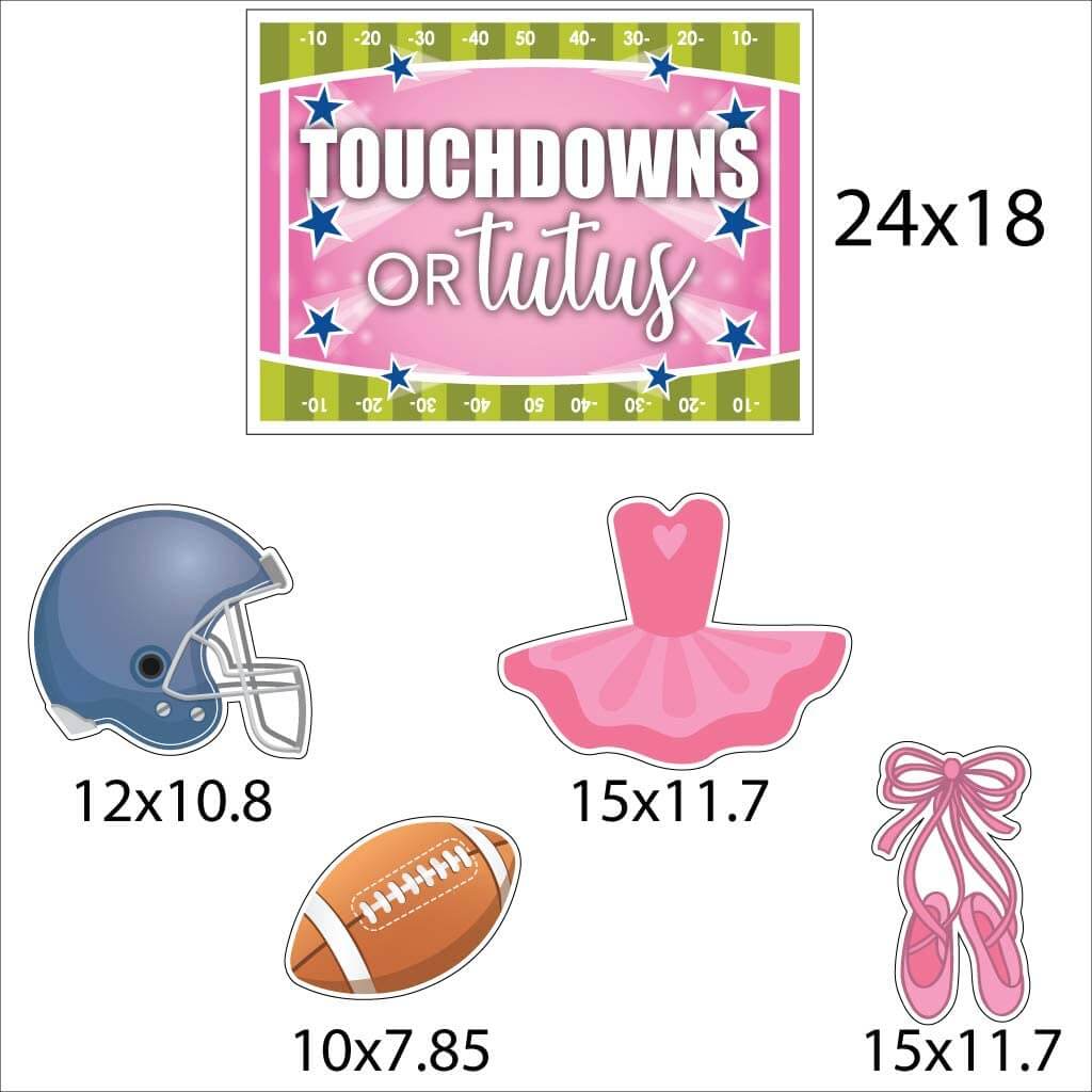 touchdowns or tutus yard signs for gender reveal parties